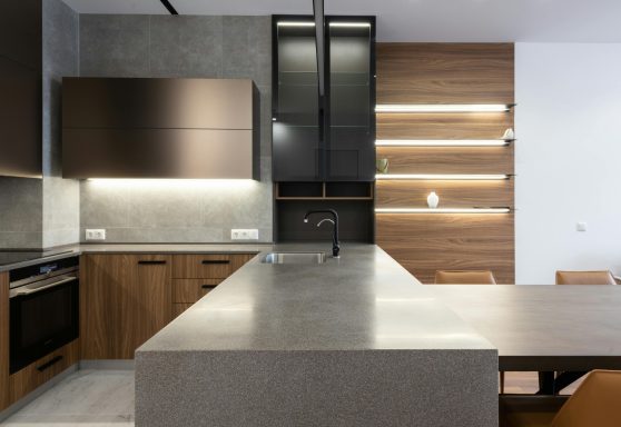 Kitchen with lighting